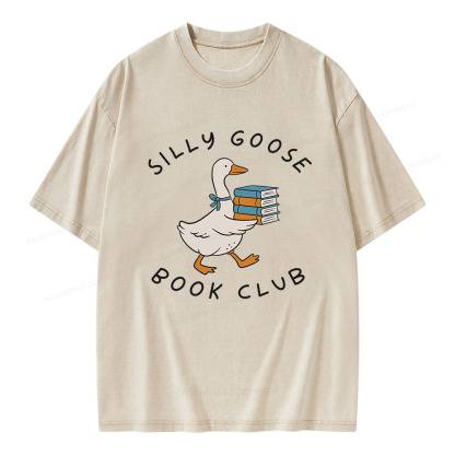 Pagewings Silly Goose Book Club Unisex Washed T-shirt