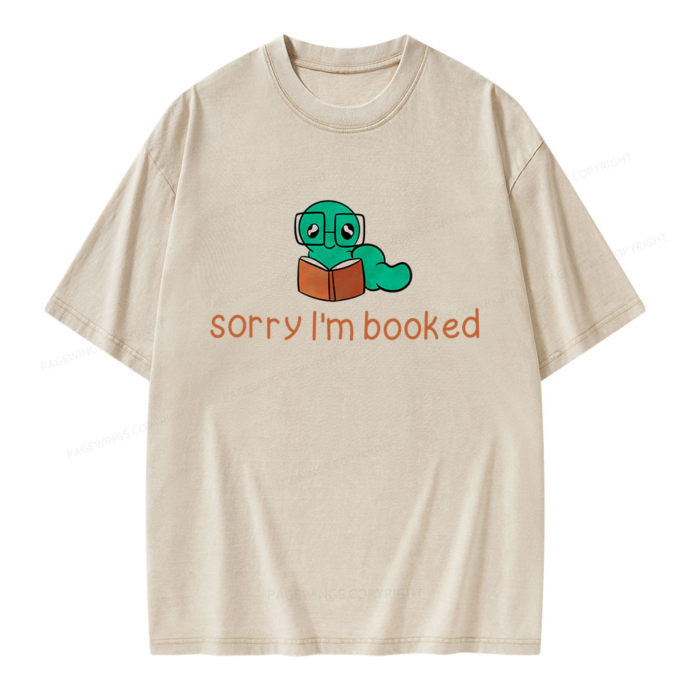 Pagewings Sorry i'm booked Unisex Washed T-shirt