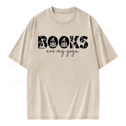 Pagewings Books Are My Yoga Unisex Washed T-shirt
