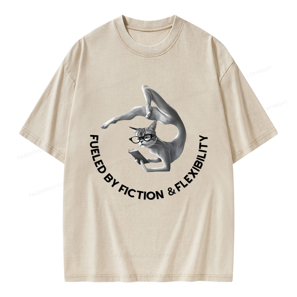Pagewings Fueled By Fiction Flexibility Unisex Washed T-shirt
