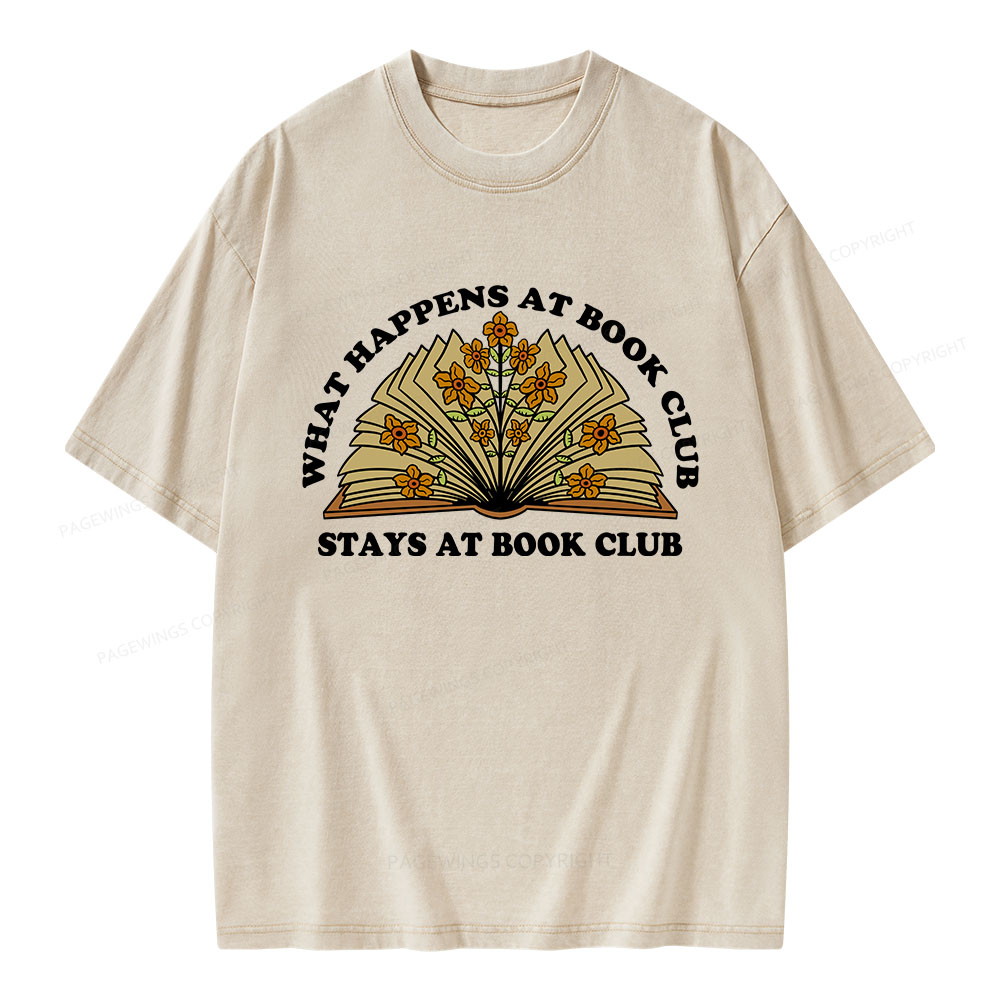 Pagewings Stays At Book Club Unisex Washed T-shirt