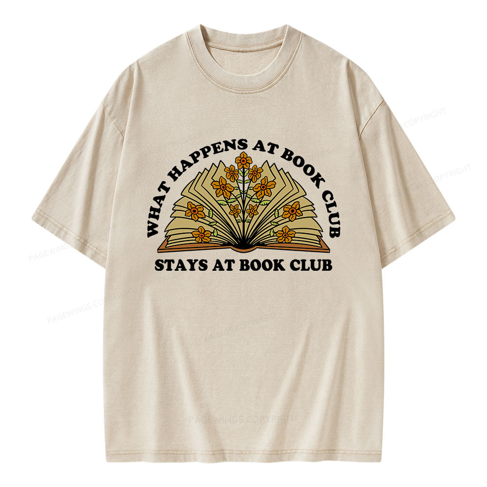 Pagewings Stays At Book Club Unisex Washed T-shirt