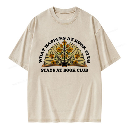 Pagewings Stays At Book Club Unisex Washed T-shirt