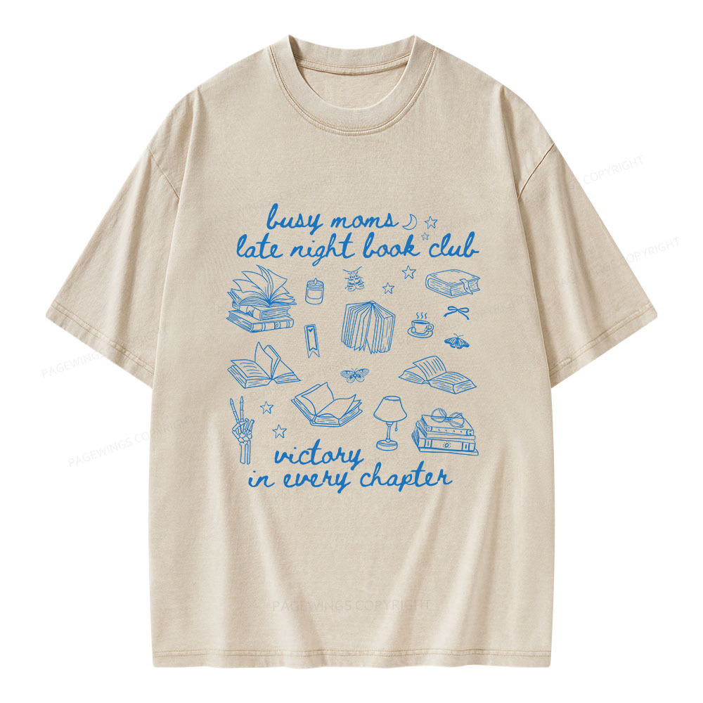 Pagewings Busy Moms Book Club Unisex Washed T-shirt