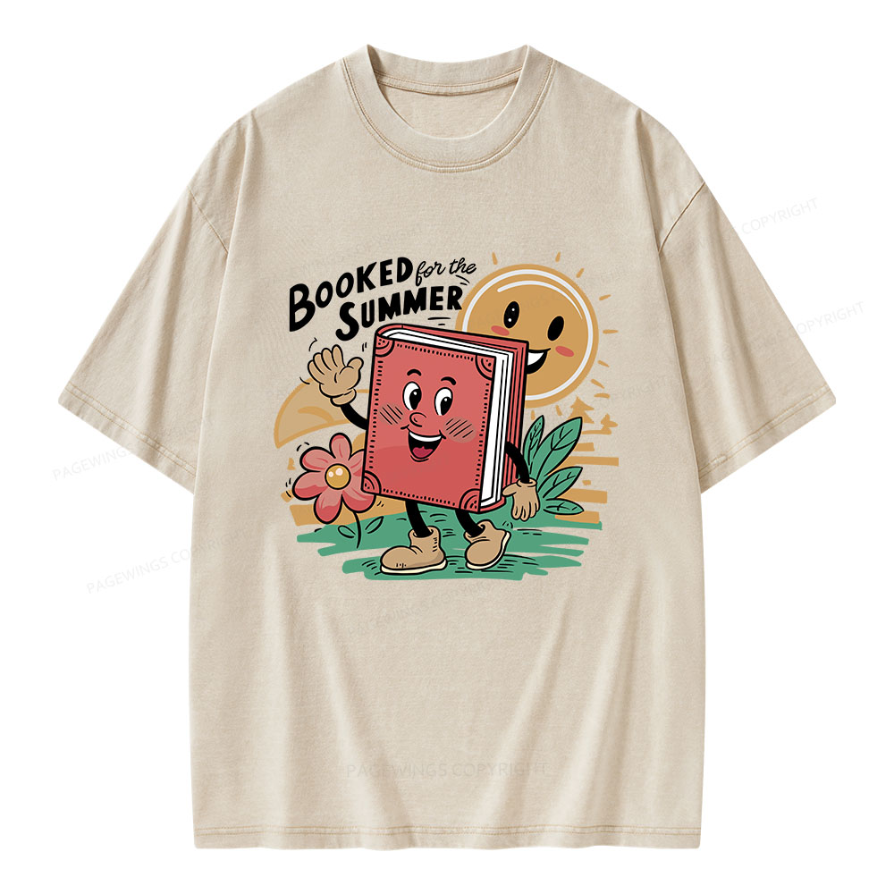Pagewings Booked Summer  Unisex Washed T-shirt