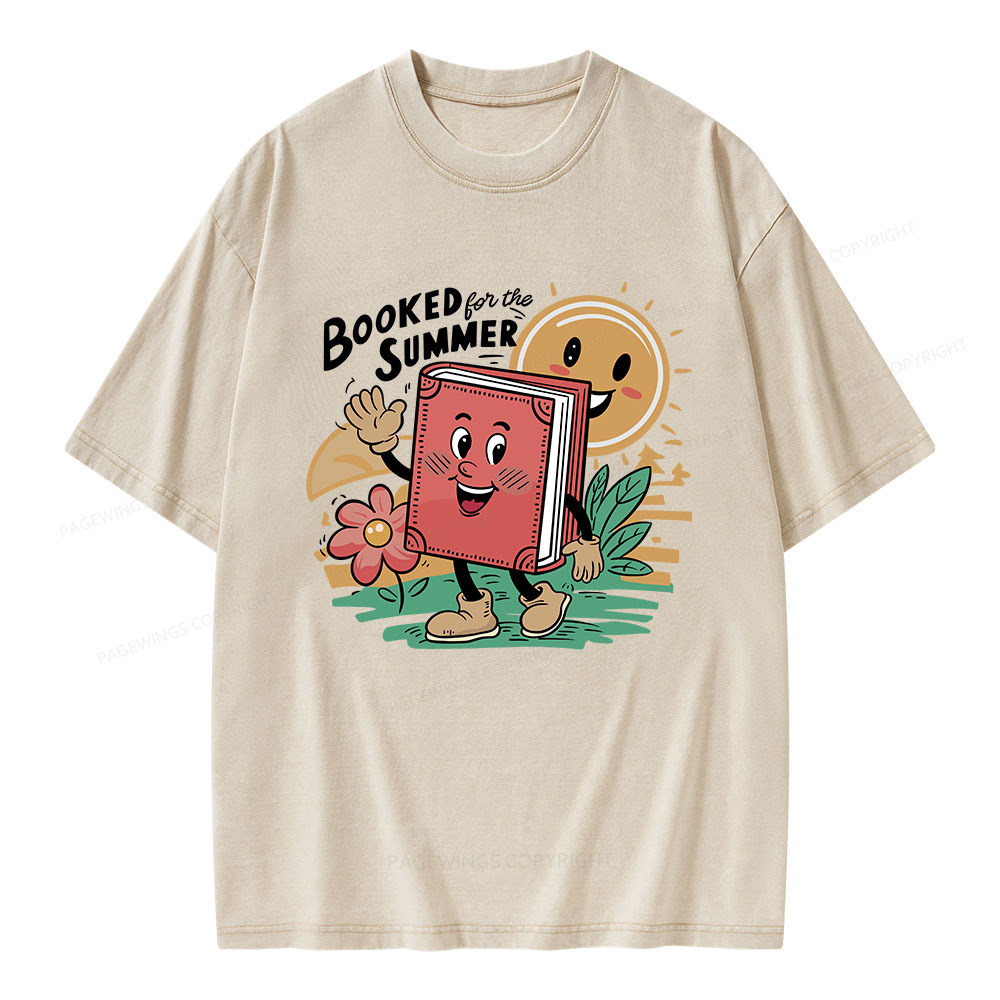 Pagewings Booked Summer  Unisex Washed T-shirt