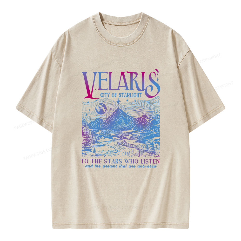 Pagewings Velaris City Of Starlight Acotar Unisex Washed T-shirt