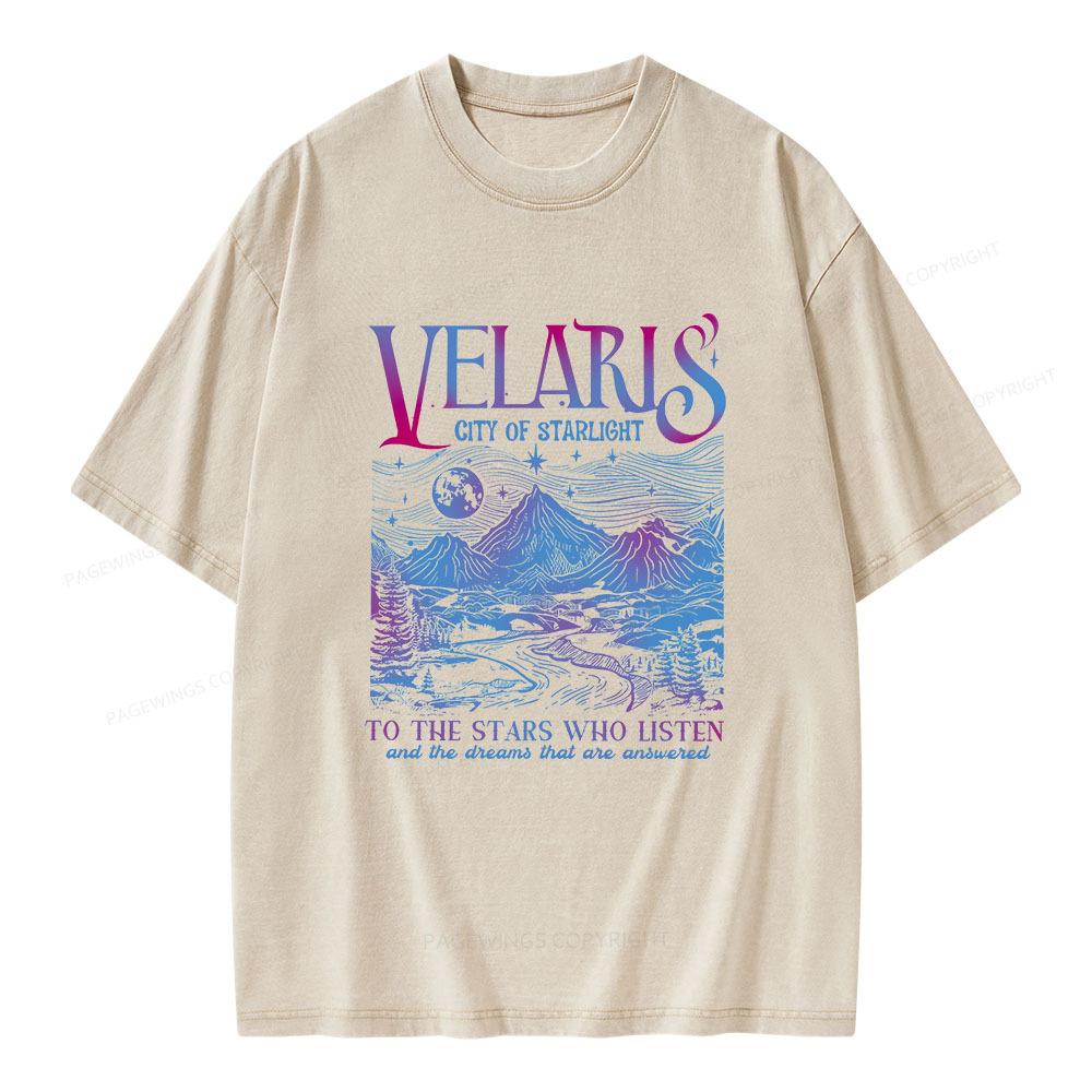 Pagewings Velaris City Of Starlight Acotar Unisex Washed T-shirt