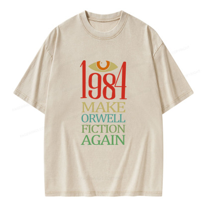 Pagewings Make Orwell Fiction Again  Unisex Washed T-shirt