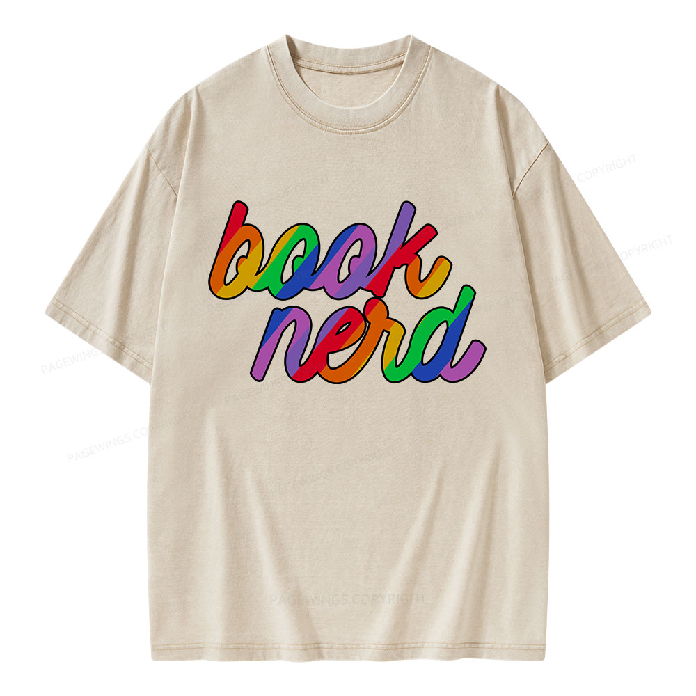 Pagewings  Book Nerd Pride Unisex Washed T-shirt