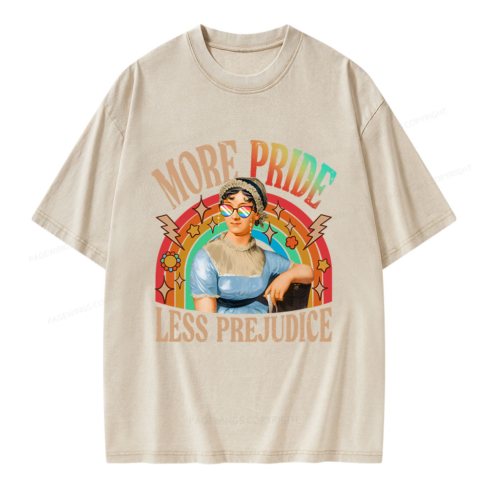 Pagewings More Pride Less Prejudice Unisex Washed T-shirt