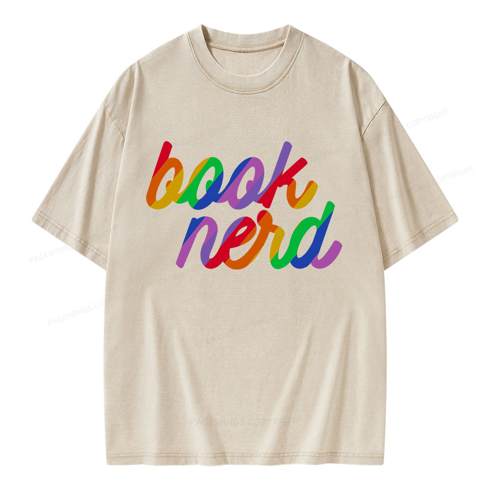 Pagewings  Book Nerd Pride Unisex Washed T-shirt