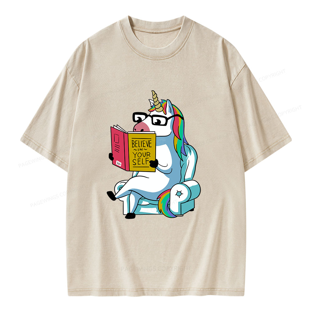 Pagewings Believe In Yourself Unisex Washed T-shirt