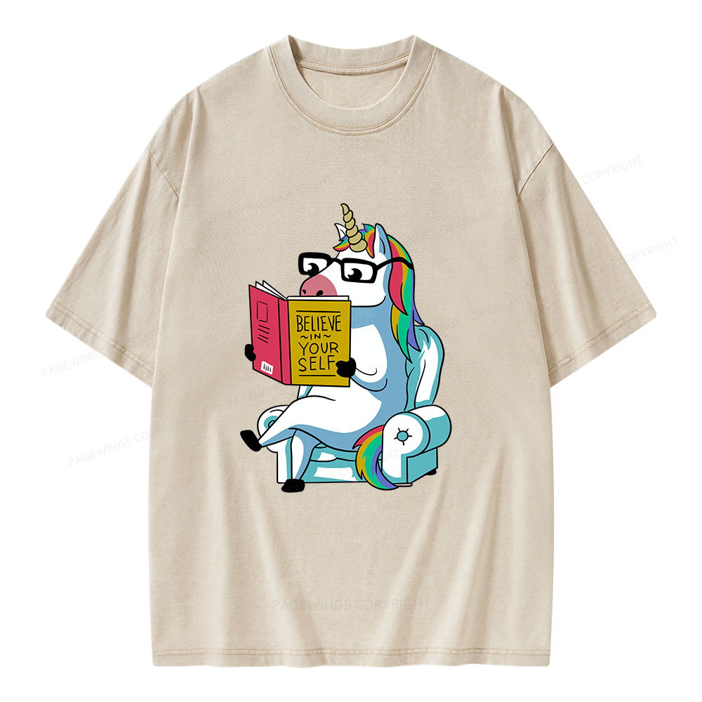 Pagewings Believe In Yourself Unisex Washed T-shirt