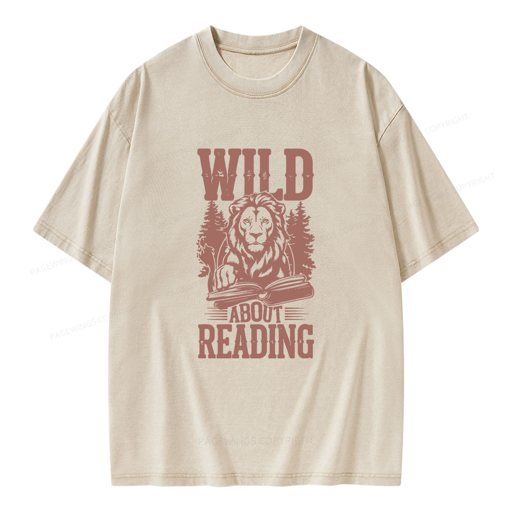 Pagewings Wild About Reading Unisex Washed T-shirt