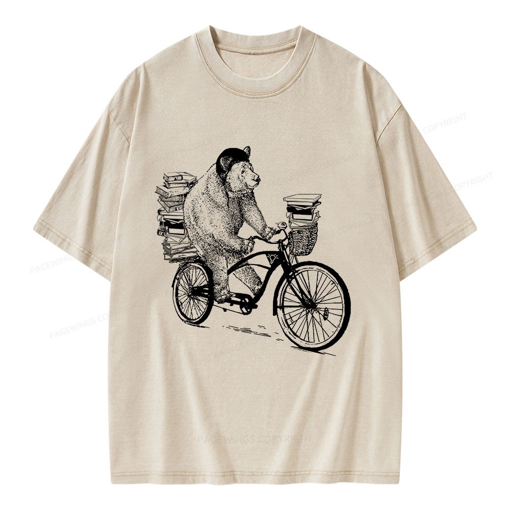 Pagewings Book Bear Unisex Washed T-shirt