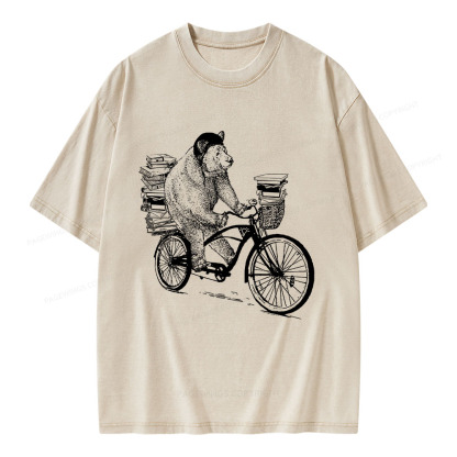 Pagewings Book Bear Unisex Washed T-shirt