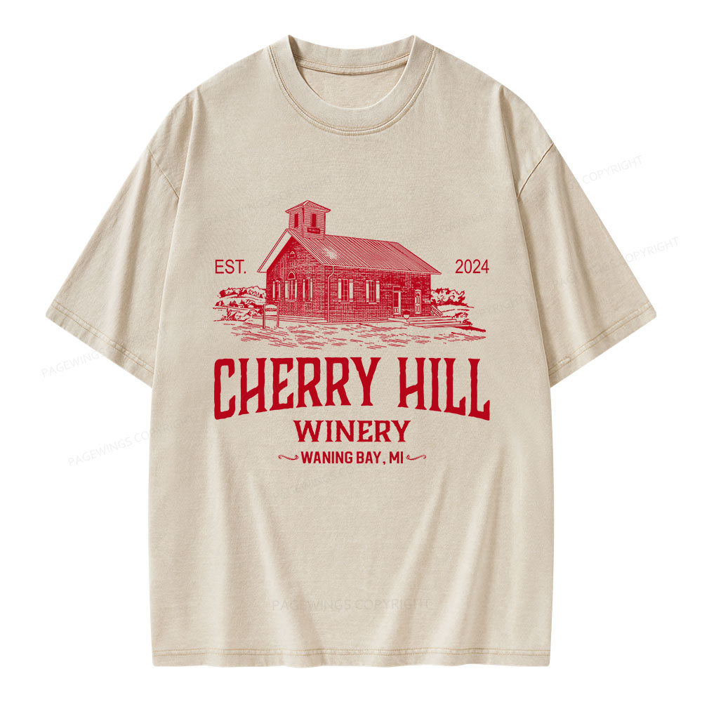 Pagewings Cherry Hill Winery Unisex Washed T-shirt
