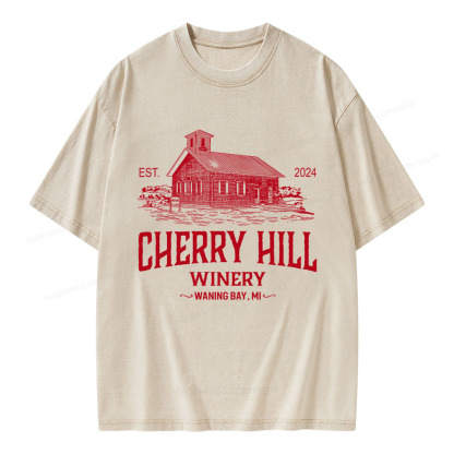Pagewings Cherry Hill Winery Unisex Washed T-shirt