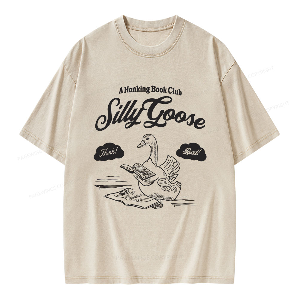 Pagewings Silly Goose Book Club Unisex Washed T-shirt
