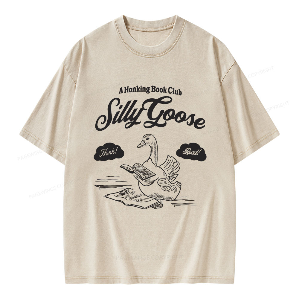 Pagewings Silly Goose Book Club Unisex Washed T-shirt