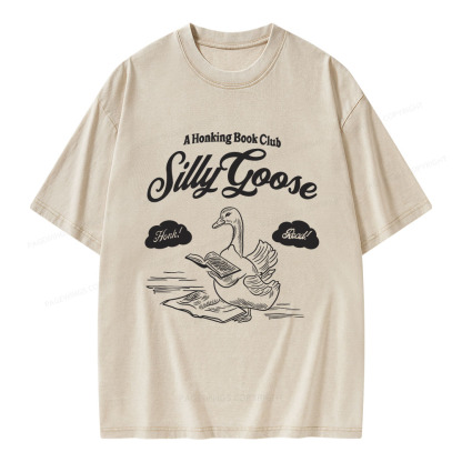 Pagewings Silly Goose Book Club Unisex Washed T-shirt