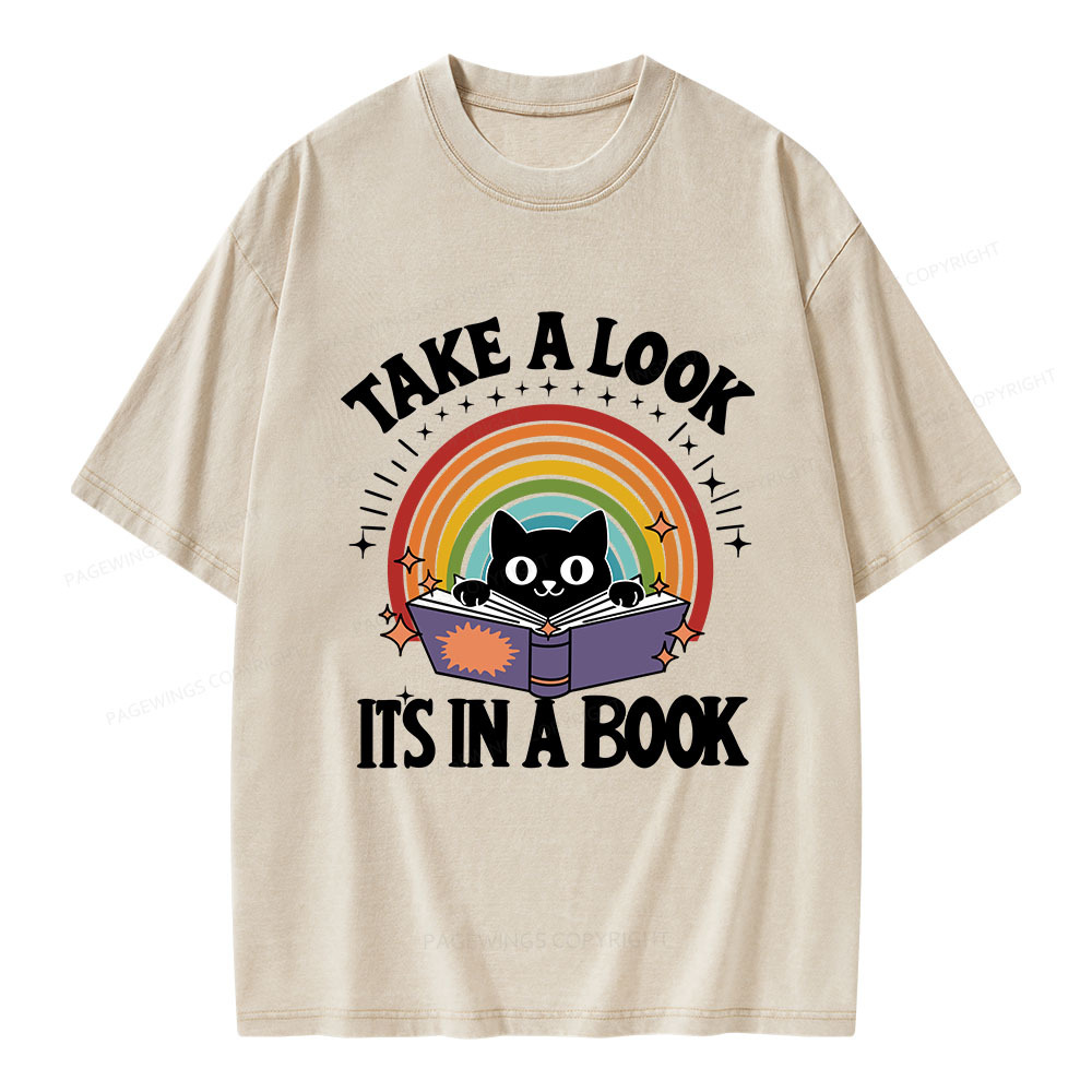 Pagewings Take A Look Its In A Book Unisex Washed T-shirt