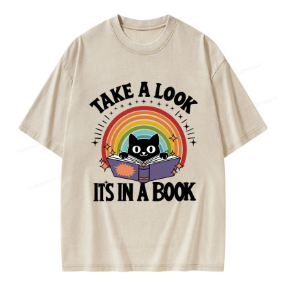 Pagewings Take A Look Its In A Book Unisex Washed T-shirt