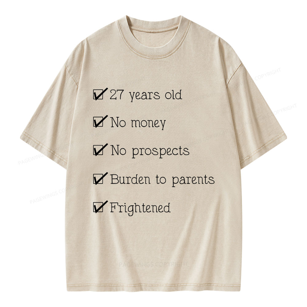Pagewings 27 Years Old Unisex Washed T-shirt