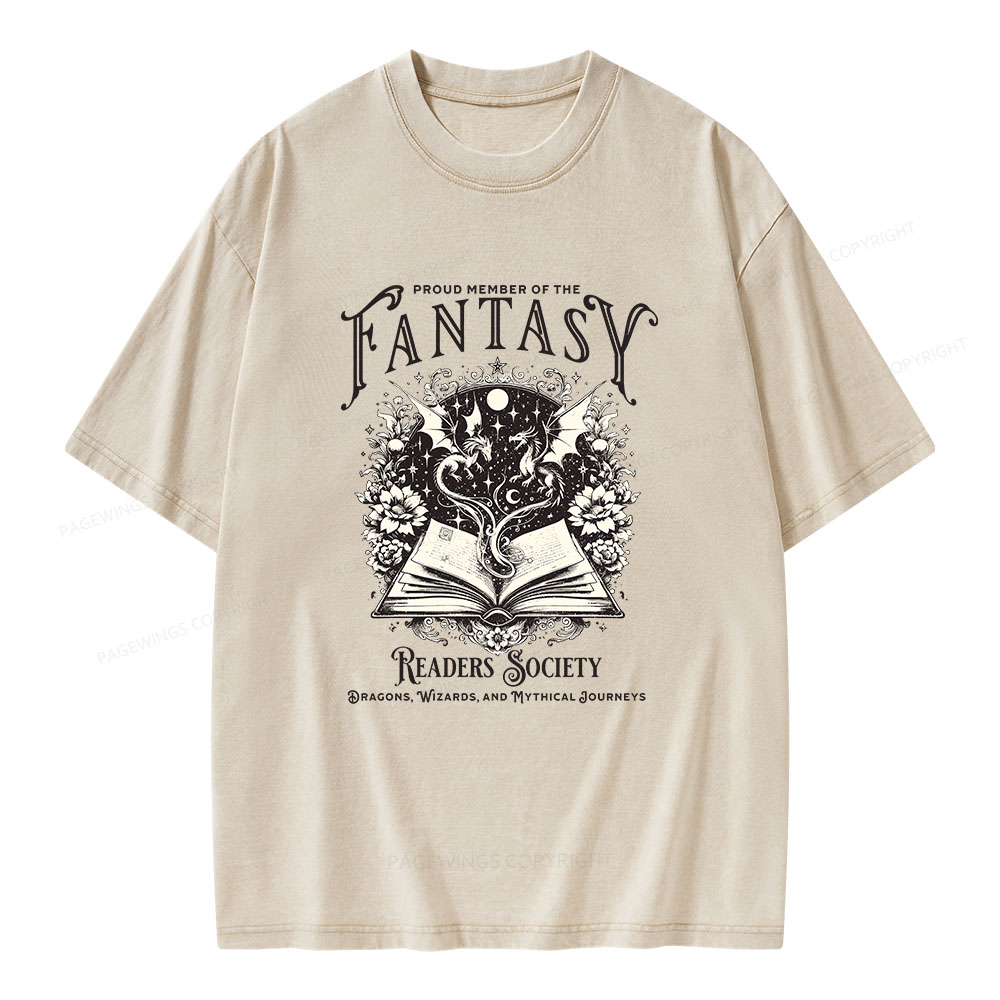Pagewings Fantasy Readers Society Unisex Washed T-shirt