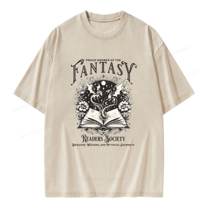 Pagewings Fantasy Readers Society Unisex Washed T-shirt