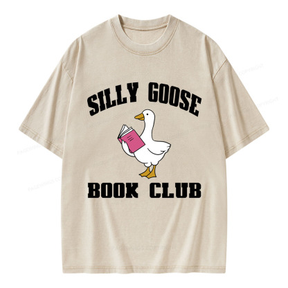 Pagewings Silly Goose Book Club Unisex Washed T-shirt