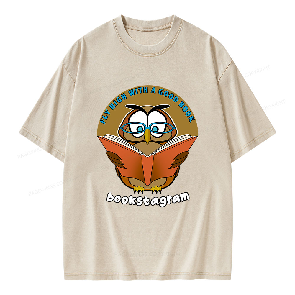 Pagewings Fly High With A Good Book Unisex Washed T-shirt