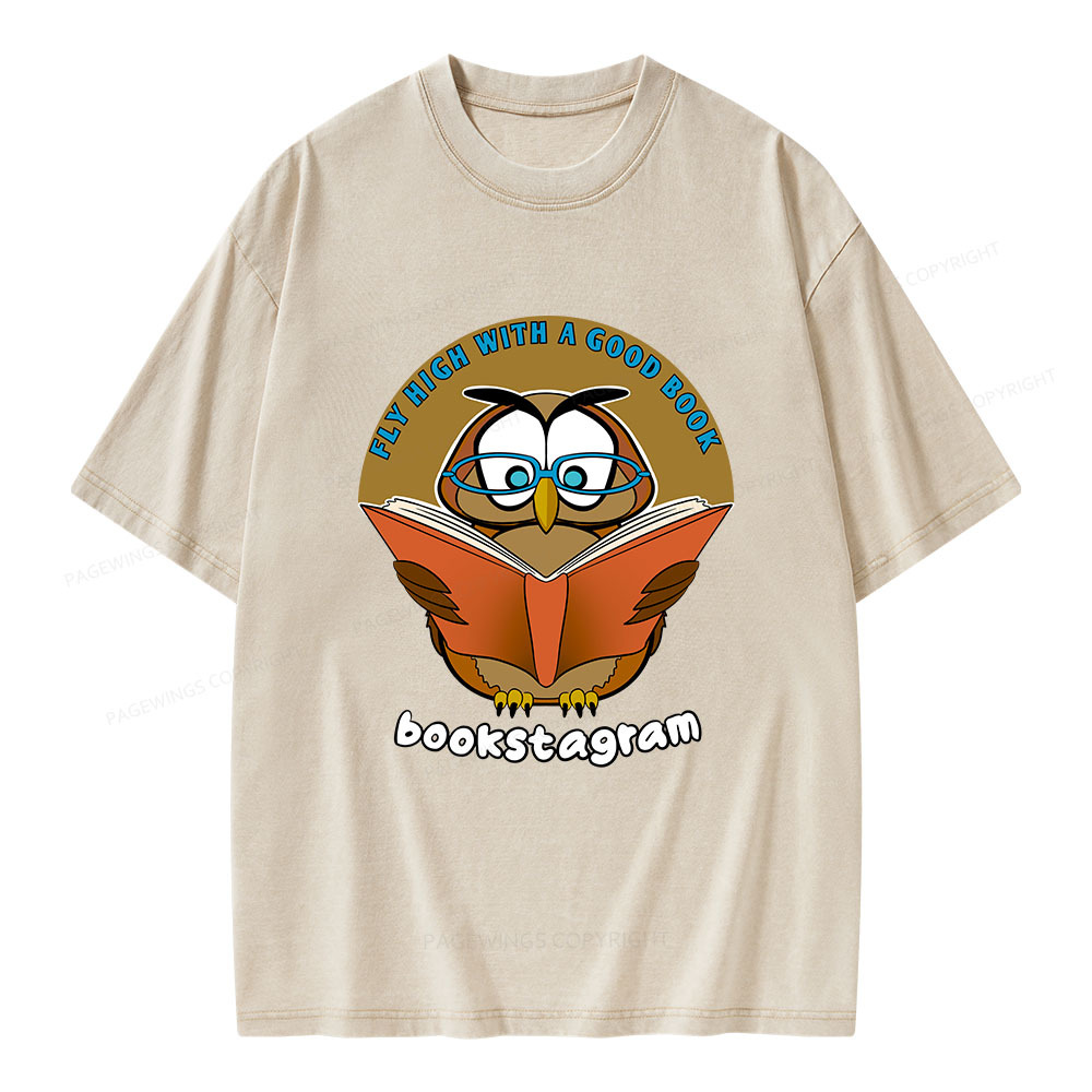Pagewings Fly High With A Good Book Unisex Washed T-shirt