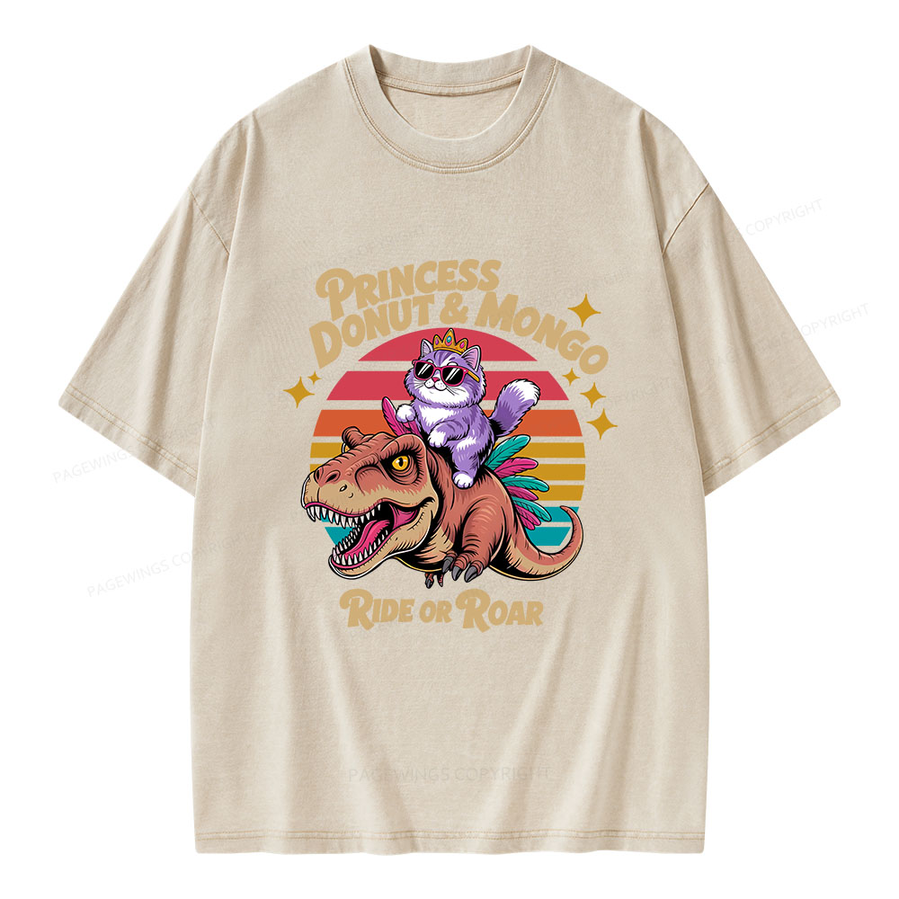 Pagewings Princess Donut & Mongo Unisex Washed T-shirt