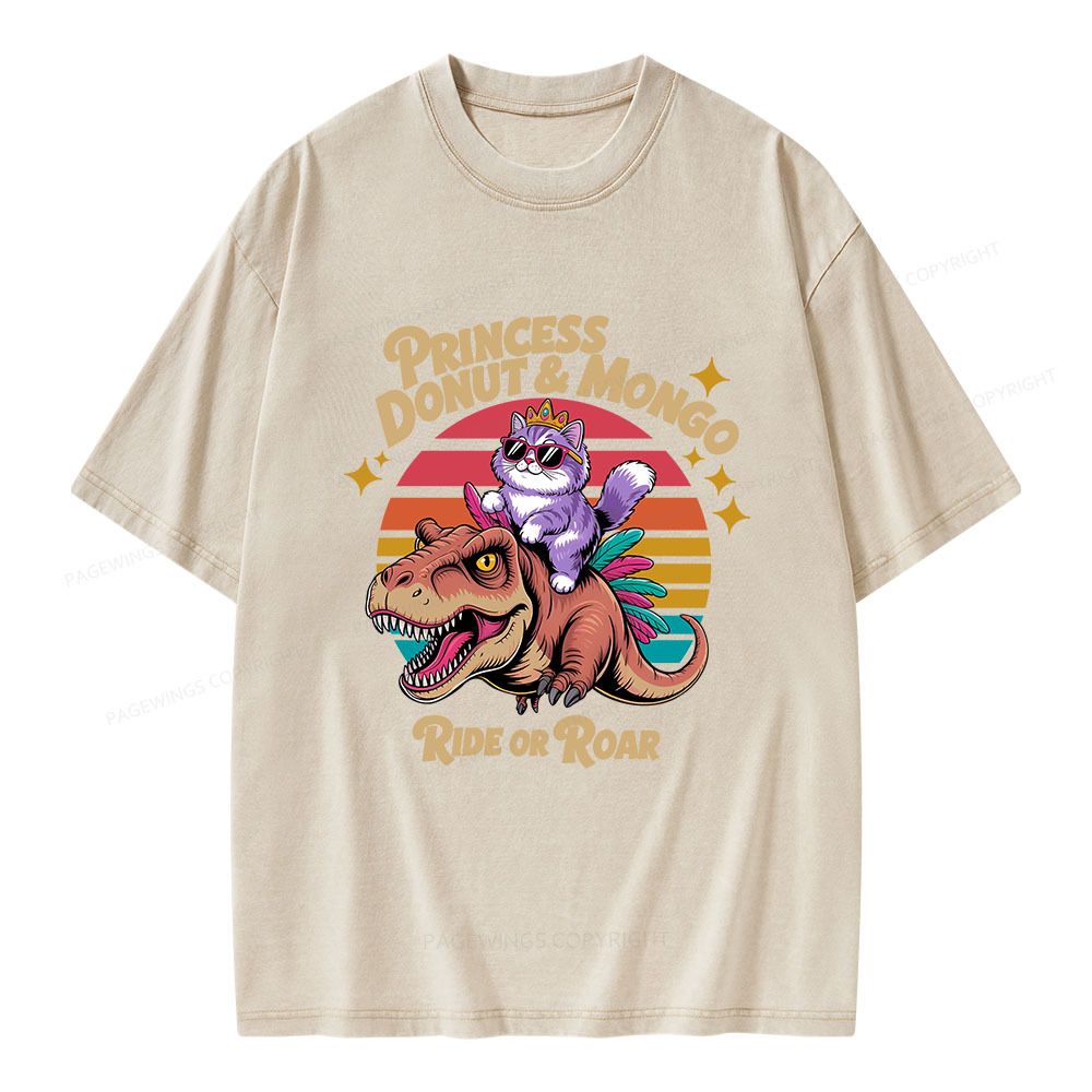 Pagewings Princess Donut & Mongo Unisex Washed T-shirt