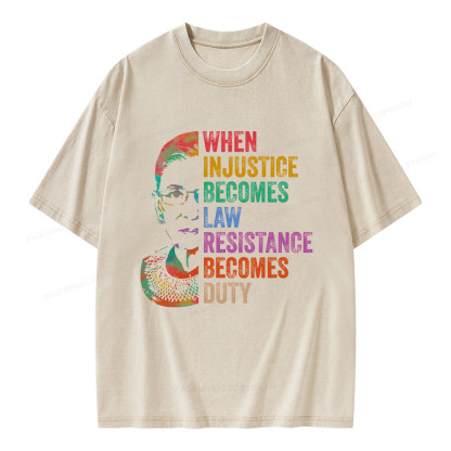 Pagewings When Injustice Becomes Law Unisex Washed T-shirt