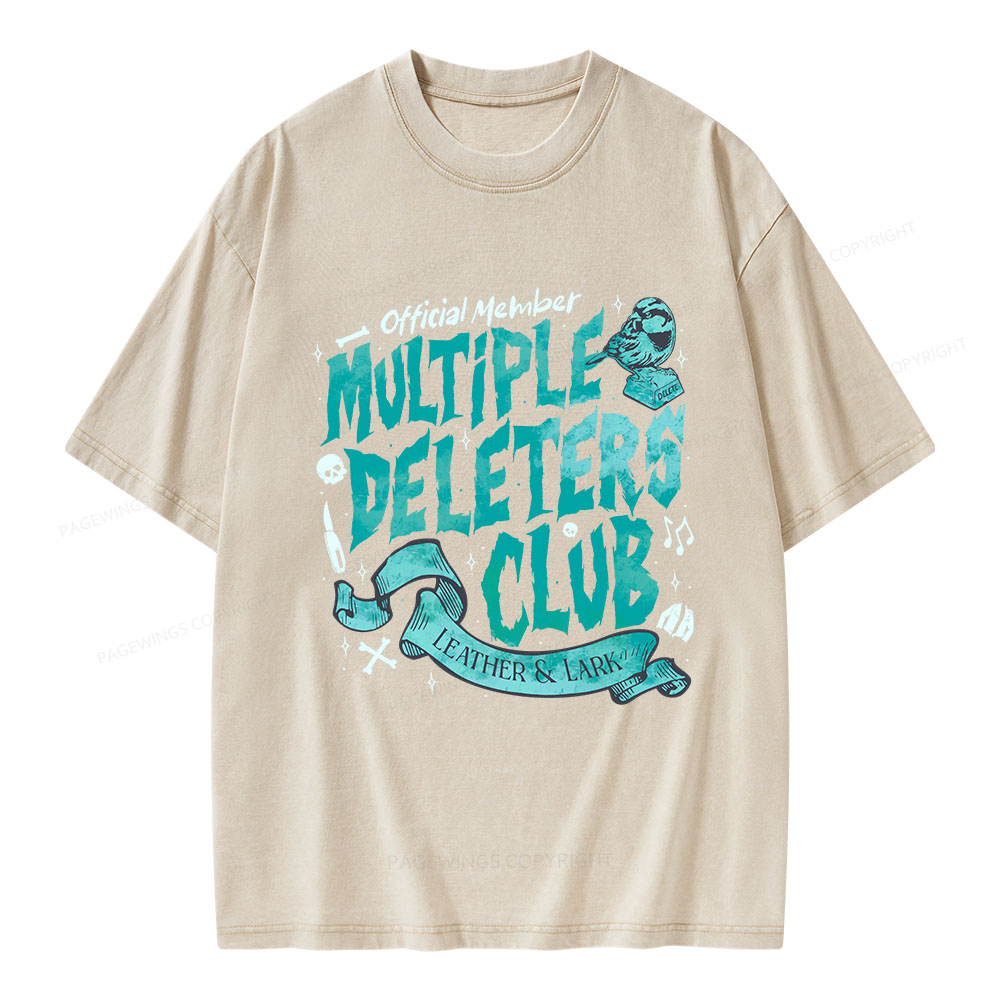 Pagewings Multiple Deleters Club Unisex Washed T-shirt
