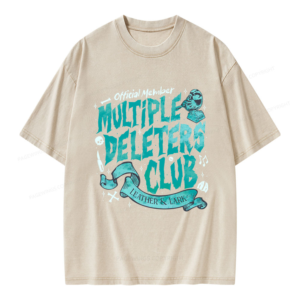Pagewings Multiple Deleters Club Unisex Washed T-shirt