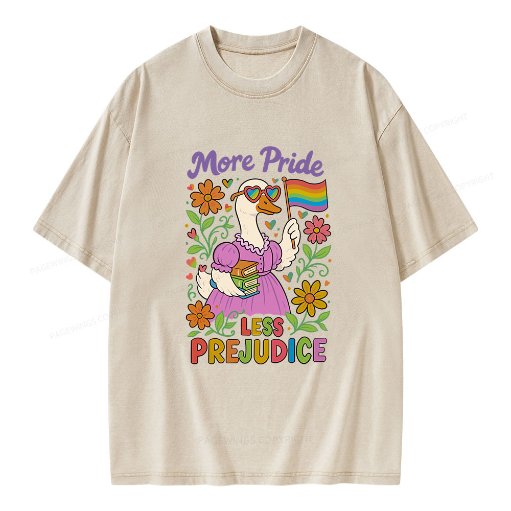 Pagewings More Pride Less Prejudice Unisex Washed T-shirt