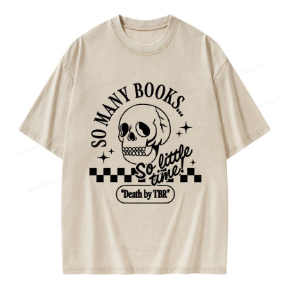 Pagewings Death By TBR Unisex Washed T-shirt