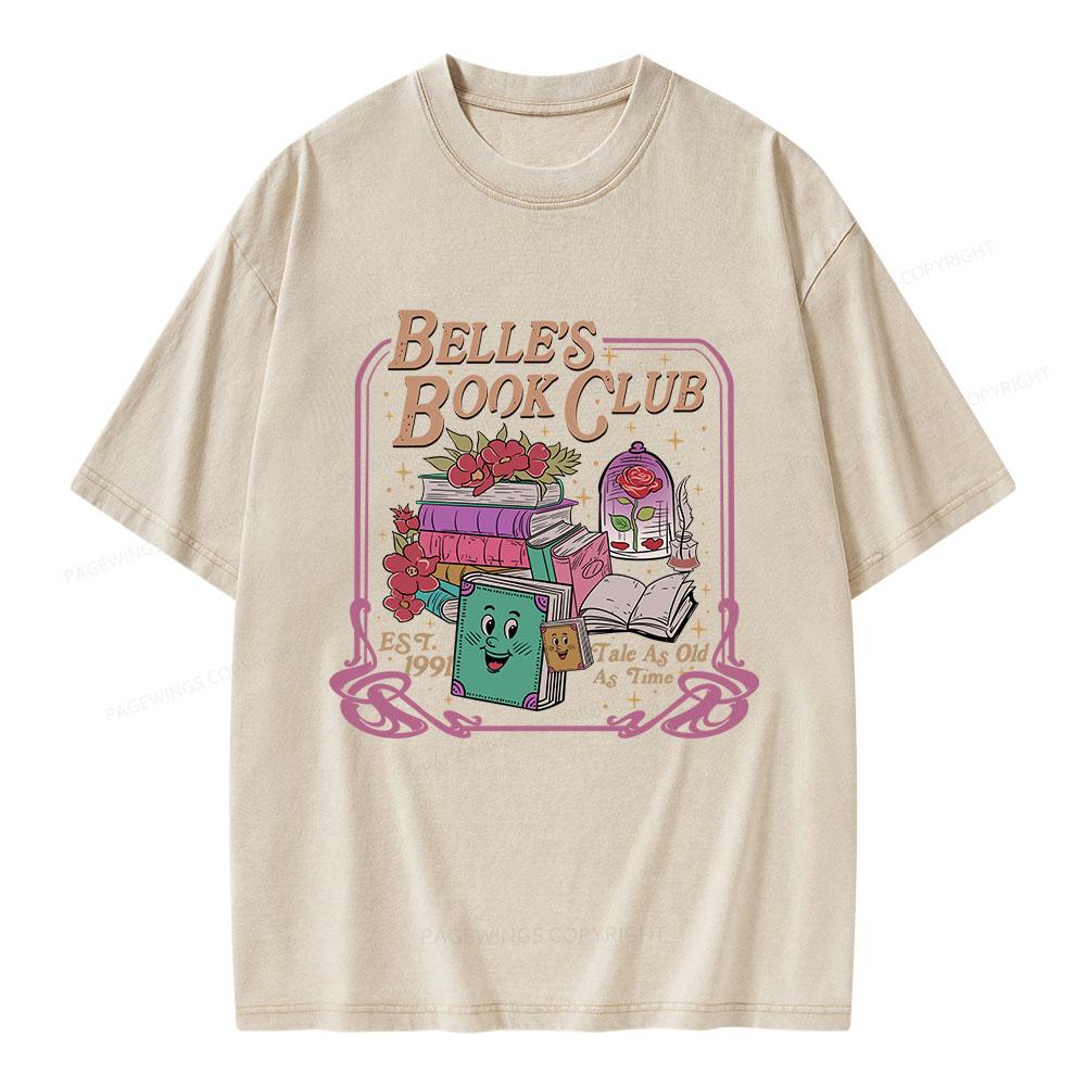 Pagewings Belle's Book Club Unisex Washed T-shirt
