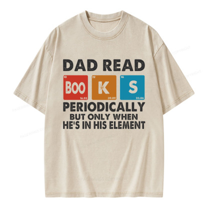 Pagewings Dad Reads Books Periodically Unisex Washed T-shirt