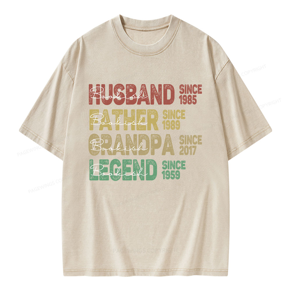 Pagewings Personalized Father's Day Unisex Washed T-shirt