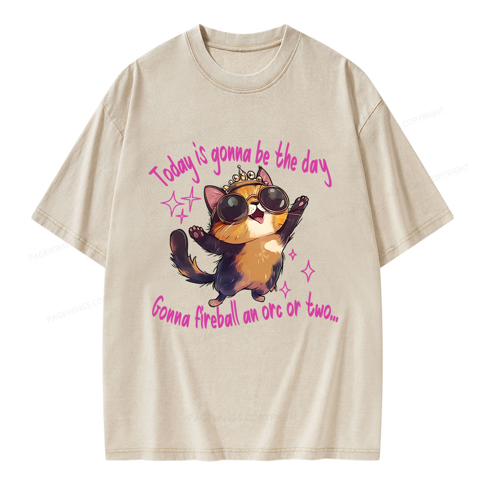 Pagewings Gonna Fireball An Orc Or Two Unisex Washed T-shirt