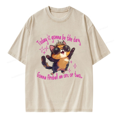 Pagewings Gonna Fireball An Orc Or Two Unisex Washed T-shirt