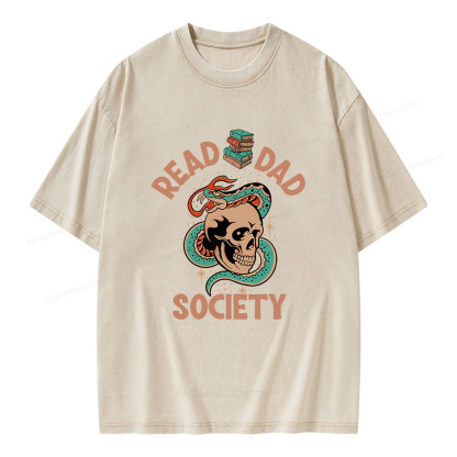 Pagewings Read Dad Society Unisex Washed T-shirt