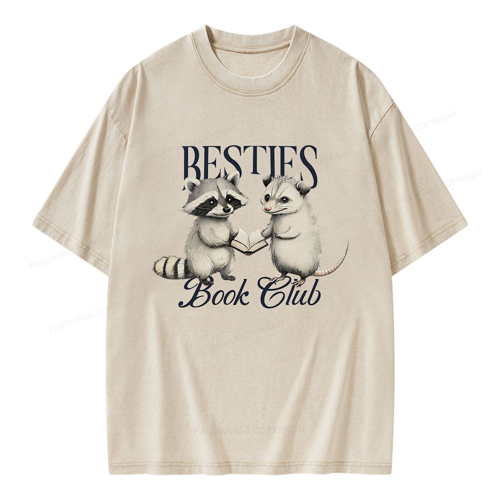 Pagewings Bestie Book Club Unisex Washed T-shirt