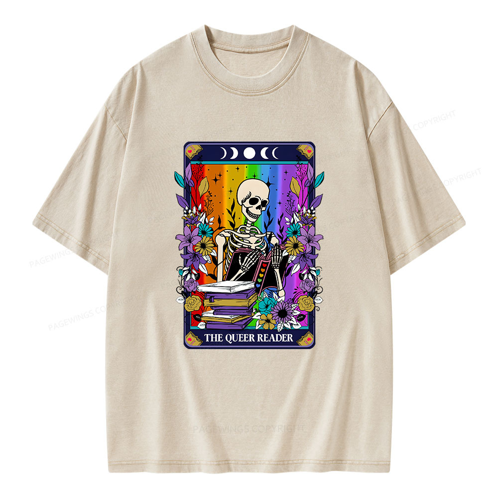 Pagewings The Queer Reader Unisex Washed T-shirt