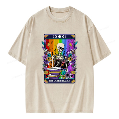 Pagewings The Queer Reader Unisex Washed T-shirt
